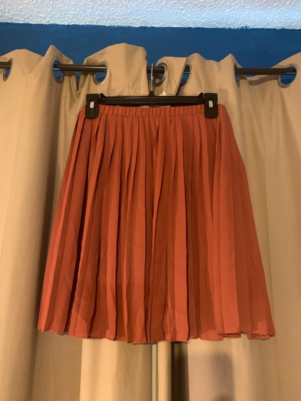 Max Studio Pleated Skater Skirt - Rust